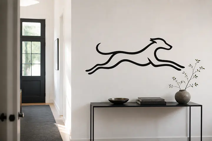 Swift Line – springender Windhund Wandtattoo