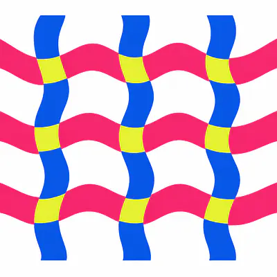 Neon Wave Grid Wandtattoo primary image