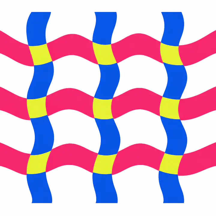 Neon Wave Grid Wandtattoo primary image