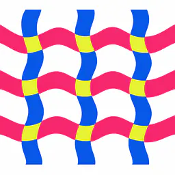 Neon Wave Grid Wandtattoo