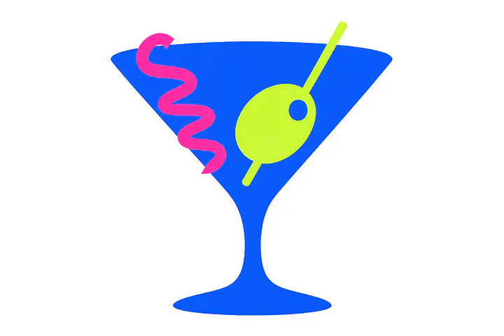 After Dark – Neon-Martini Wandtattoo