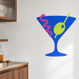 After Dark – Neon-Martini Wandtattoo