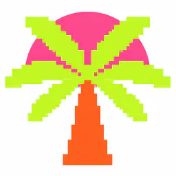 Pixel Palm Wandtattoo
