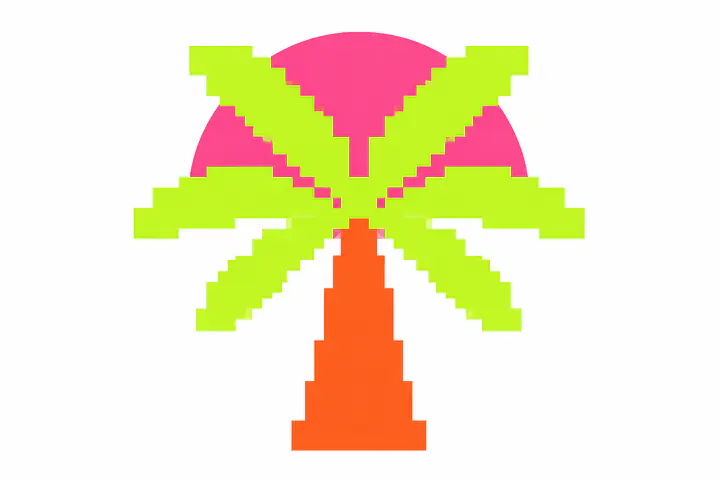 Pixel Palm Wandtattoo