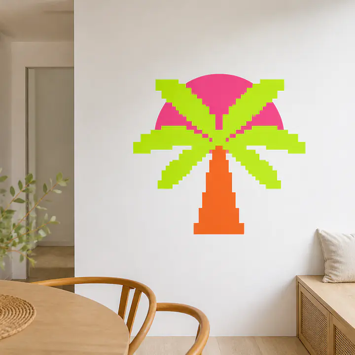Pixel Palm Wandtattoo secondary image
