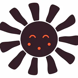 Sun Dance Wall Decal - Größe: Klein – ca. 45 × 45 cm installiert, Farbe: Plum Noir, and Farbe 2 – Akzent: Persimmon