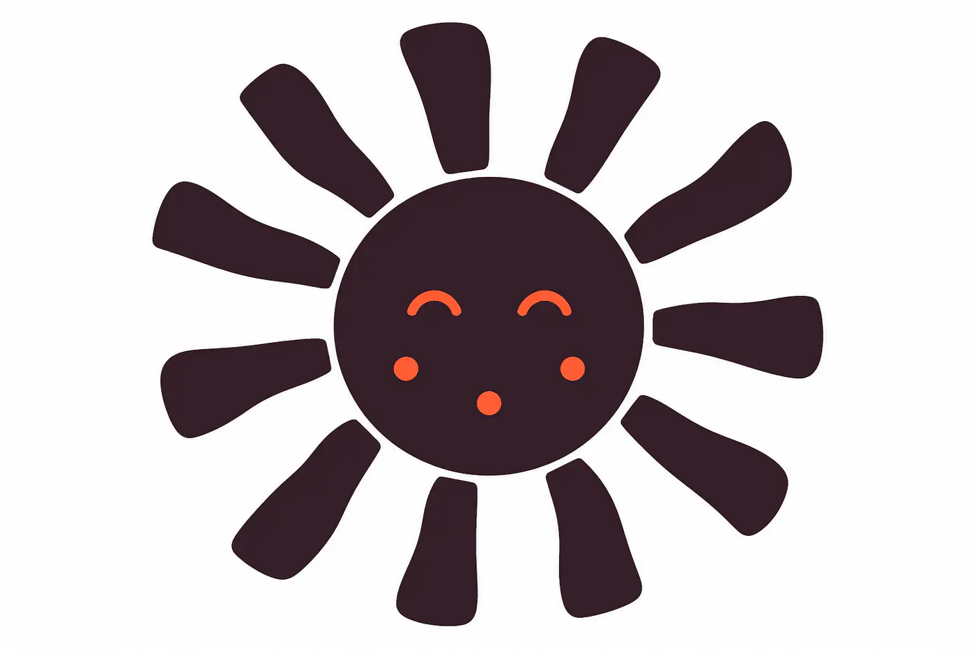 Sun Dance Wall Decal - Größe: Klein – ca. 45 × 45 cm installiert, Farbe: Plum Noir, and Farbe 2 – Akzent: Persimmon