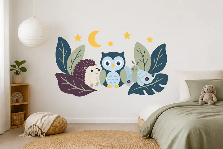 Night Garden – kleine Nachtfreunde Wandtattoo