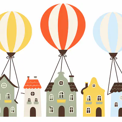 Balloon Town Wall Decal primary image