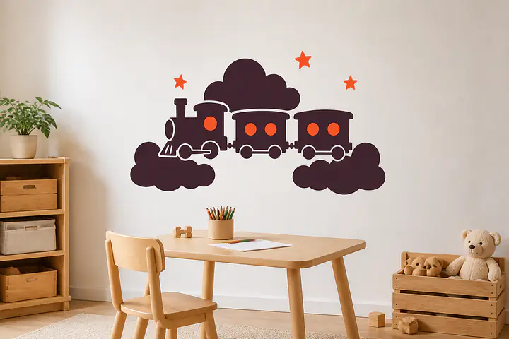 Cloud Train Wandtattoo
