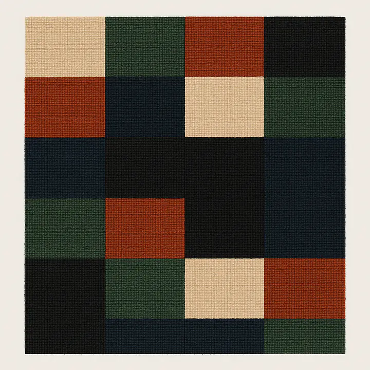 Soft Grid – Textiles Raster, abstraktes quadratisches Wandbild primary image