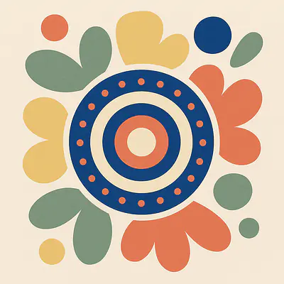 Orbit Bloom – Playful Circular Composition in a Square primary image