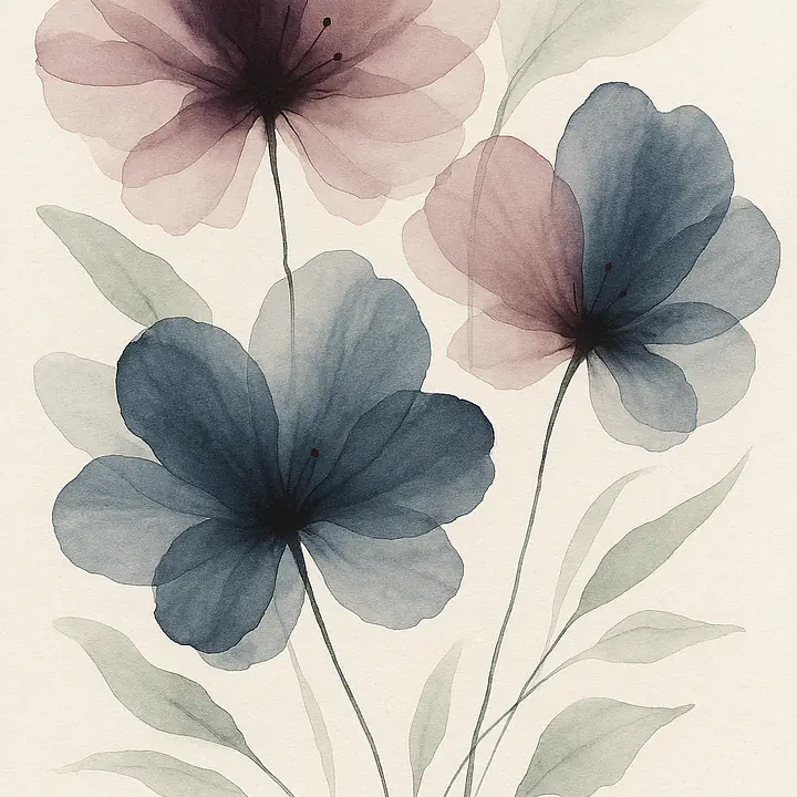 Ink Garden – Abstrakte Tuscheblüten im Hochformat primary image