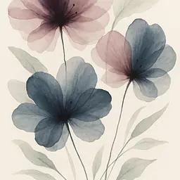 Ink Garden – Abstract Ink Blossoms in Portrait Format