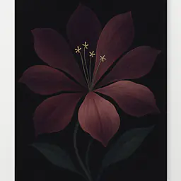 Night Bloom – imaginäre Nachtblüte im botanischen Stil