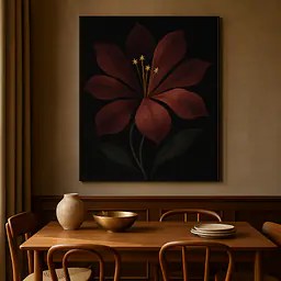 Night Bloom – imaginäre Nachtblüte im botanischen Stil