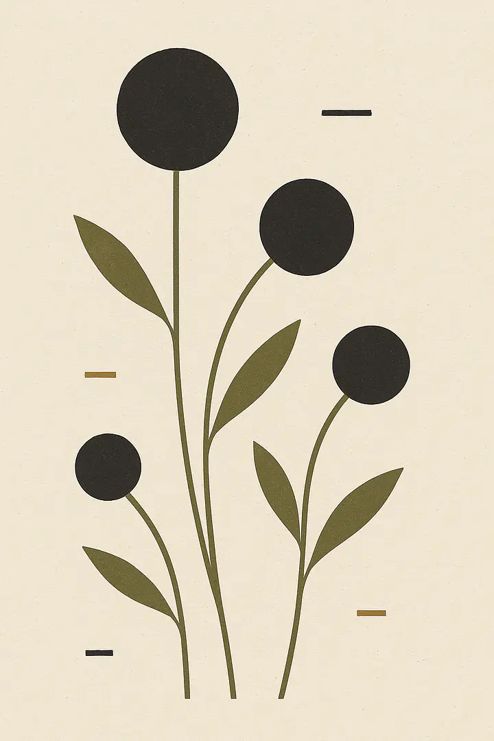 Modern Herbarium – Graphic Plant Study in Botanical Style