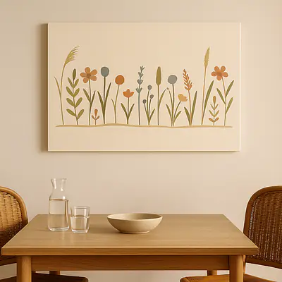 Meadow Rhythm – Abstrahierte Wiesenlinie im Botanical-Stil secondary image