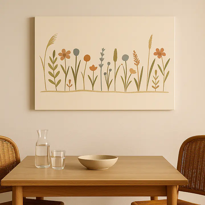 Meadow Rhythm – Abstrahierte Wiesenlinie im Botanical-Stil secondary image