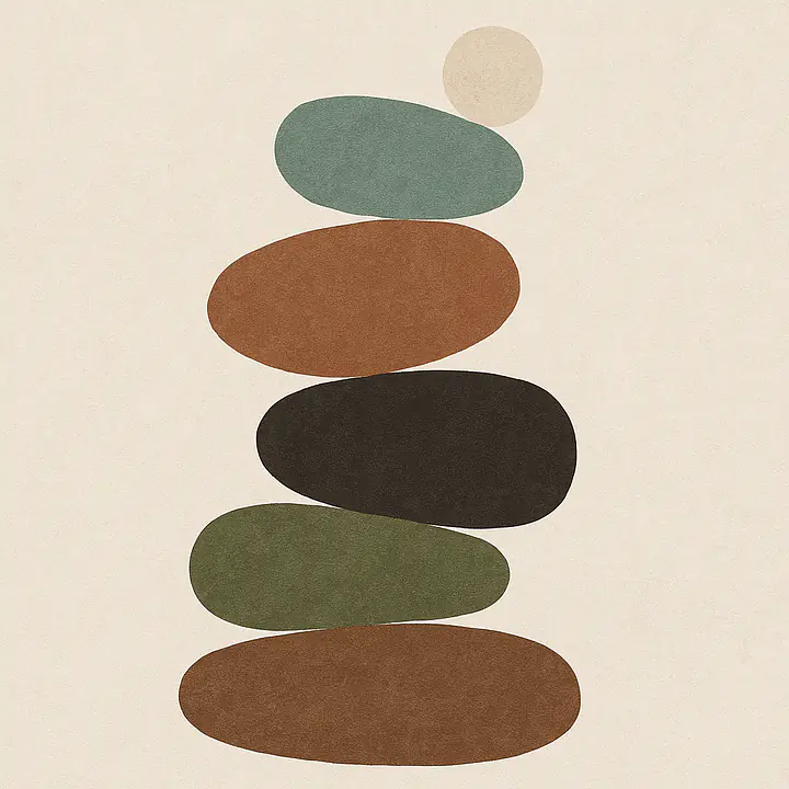 Pebble Stack – balancierte Formen im abstrakten Stil