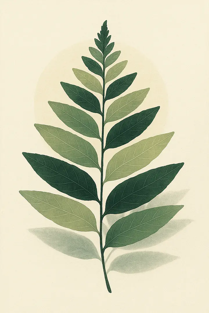 Shadow Fern – Botanisches Wandbild im Gegenlicht