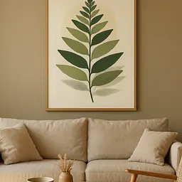 Shadow Fern – Botanisches Wandbild im Gegenlicht