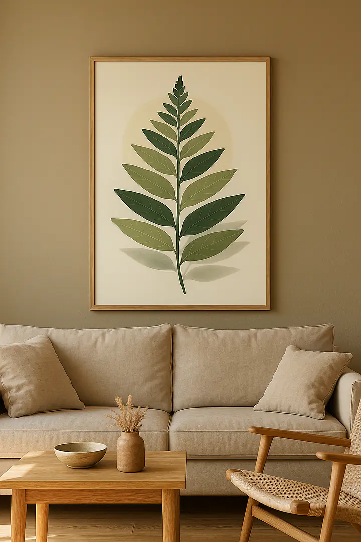 Shadow Fern – Botanisches Wandbild im Gegenlicht