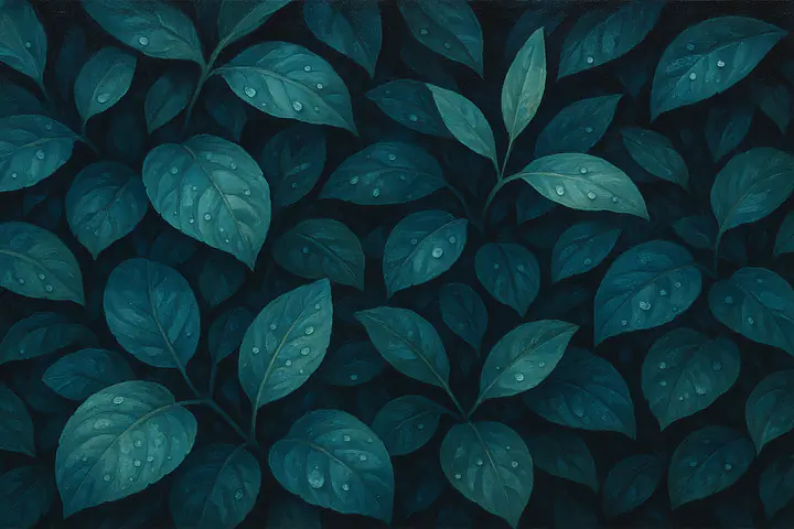 Rain Garden – Blätter nach dem Regen, Botanical Querformat