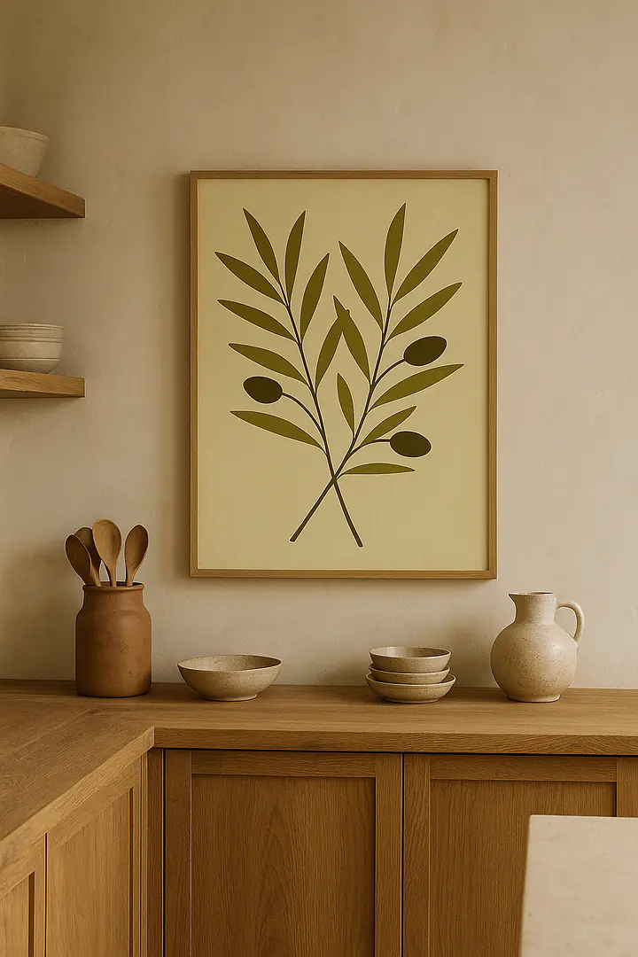 Olive Silence – reduzierte Zweige im mediterranen Stil