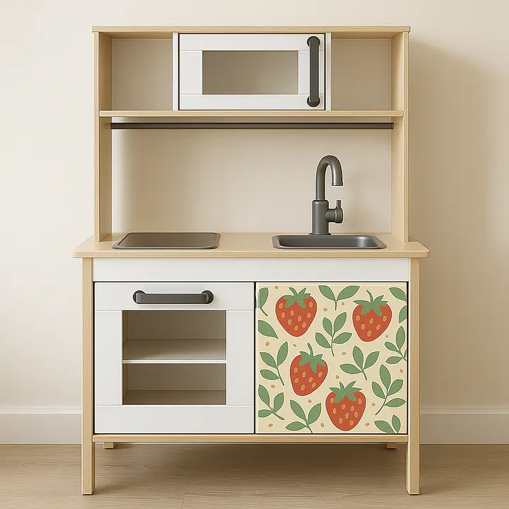 Strawberry Market Stand Design Film for DUKTIG Play Kitchen