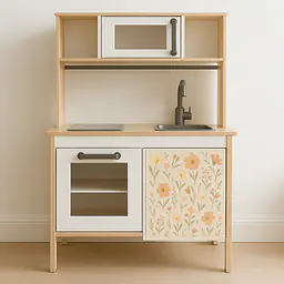 Florale Cottage-Küche Designfolie für DUKTIG Spielküche