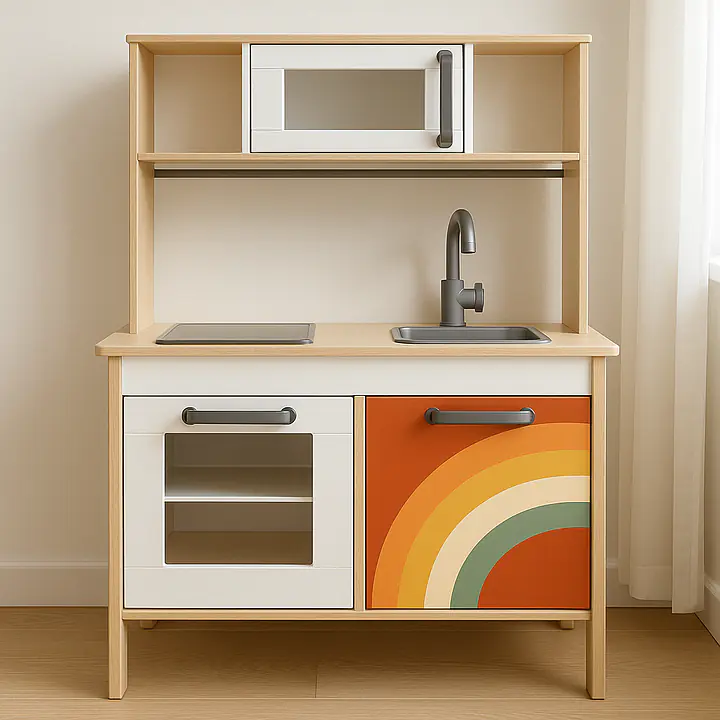 Rainbow Retro for DUKTIG – Design Film for the Right Door