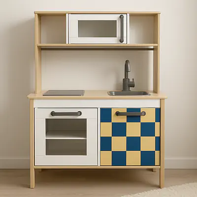 Checkerboard Pop für DUKTIG Spielküche – Türfolie rechts secondary image
