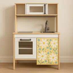 Flower Meadow – Adhesive Film for the Right Door of the DUKTIG Play Kitchen