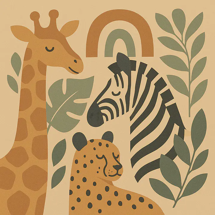 Safari-Café Designfolie für die rechte Tür der DUKTIG Spielküche primary image