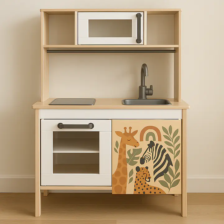 Safari-Café Designfolie für die rechte Tür der DUKTIG Spielküche secondary image