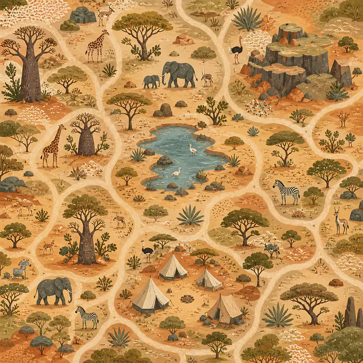 Savannen‑Safari Tischfolie für IKEA LACK primary image