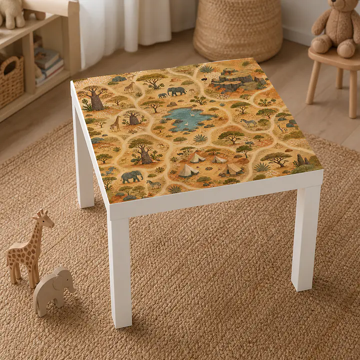 Savannen‑Safari Tischfolie für IKEA LACK