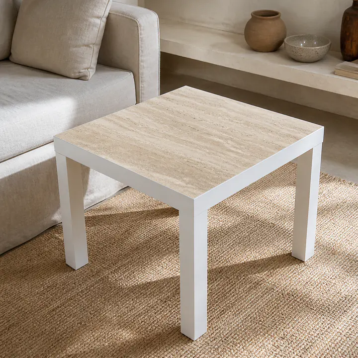 Warm Travertine Tischfolie für IKEA LACK