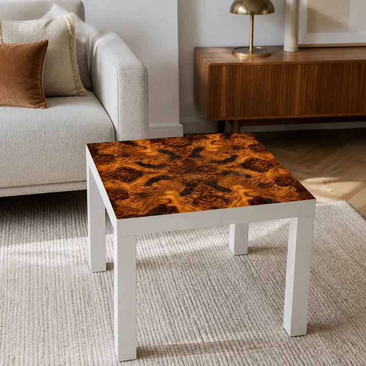 Burl Mosaic – format-adaptive table film for IKEA LACK