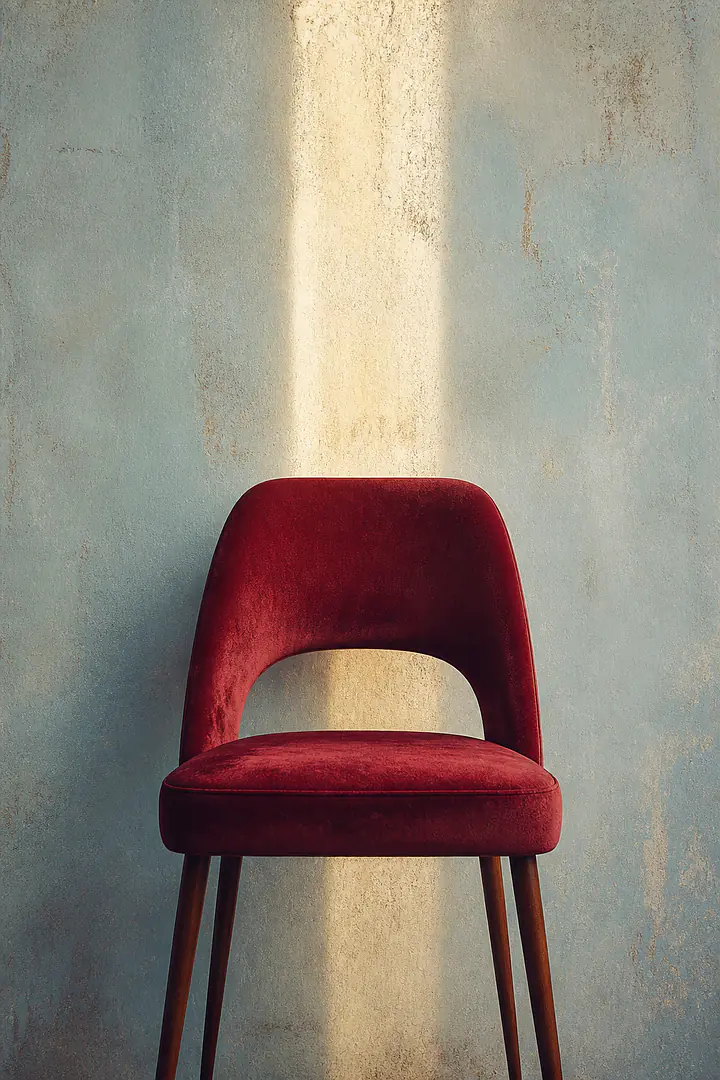Red Chair — stilles Interior‑Fragment