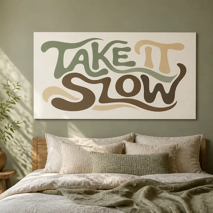 TAKE IT SLOW – organisches Typografie-Wandbild secondary image