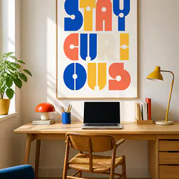 STAY CURIOUS – modular typography wall art