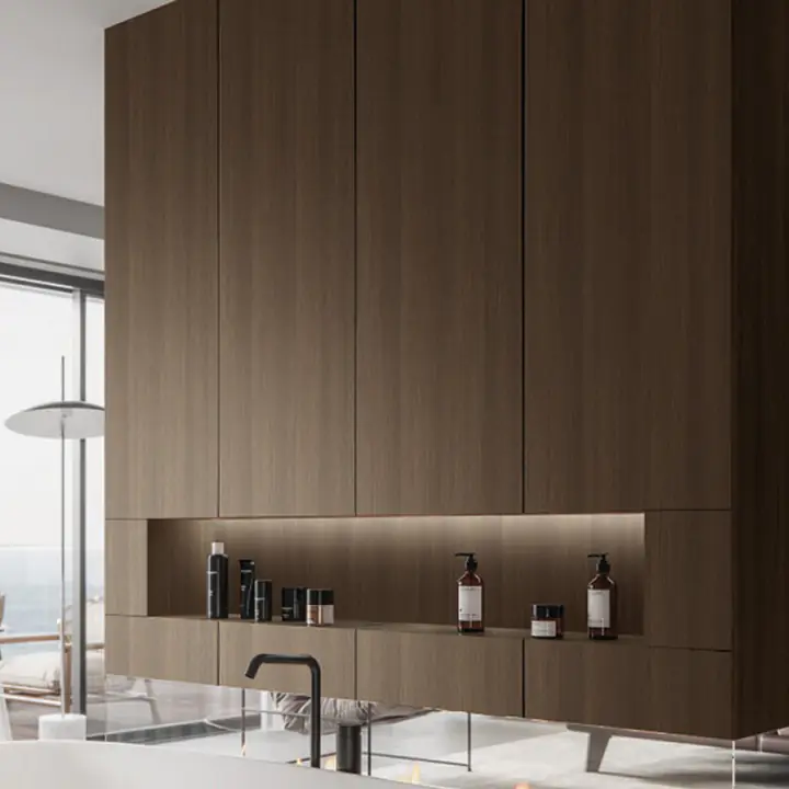 Möbelfolie Nussbaum synchro Holzstruktur