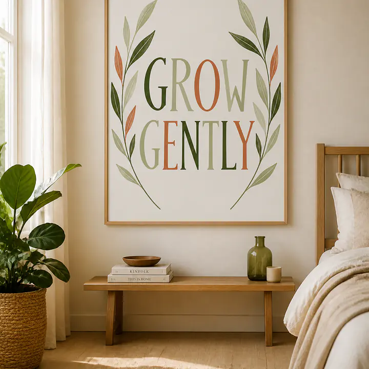 GROW GENTLY – botanisches Lettering secondary image
