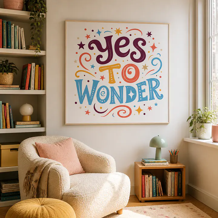 YES TO WONDER – Whimsy Typografie-Wandbild secondary image