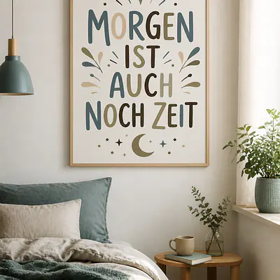 MORGEN IST AUCH NOCH ZEIT – Typografie-Wandbild secondary image