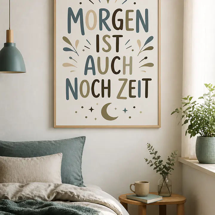 MORGEN IST AUCH NOCH ZEIT – Typografie-Wandbild secondary image