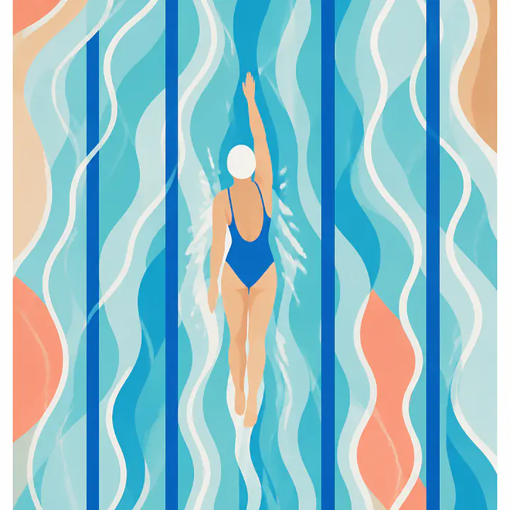 Blue Lanes – abstrakte Schwimmerin primary image