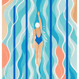 Blue Lanes – abstrakte Schwimmerin